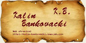 Kalin Bankovački vizit kartica